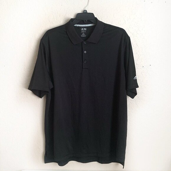 Adidas Polo Shirt Mens 2XL Black Embroidered Logo Business Casual Weekend Golf - Picture 1 of 9